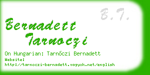 bernadett tarnoczi business card